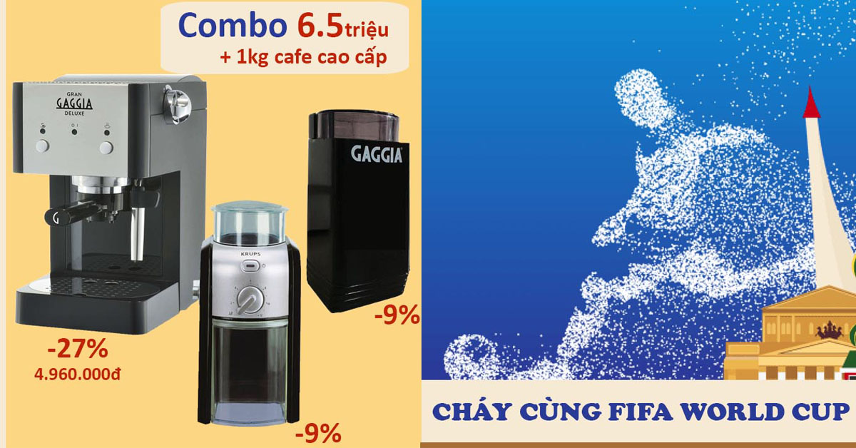 Cháy cùng World Cup 2018 - Giảm giá máy pha cà phê espresso mini