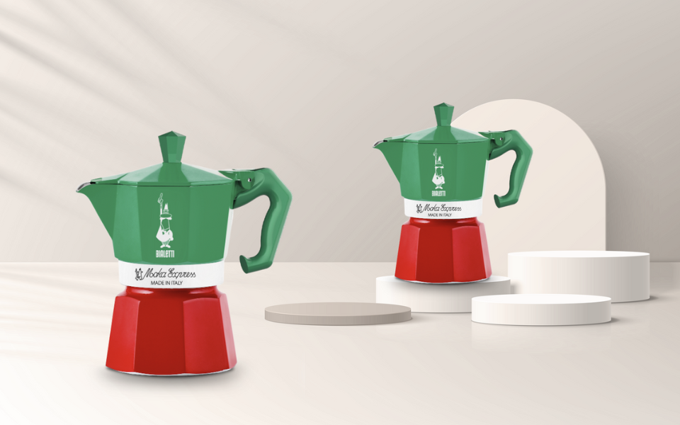 Moka Italia Exclusive đặc trưng với 3 màu quốc kì Ý