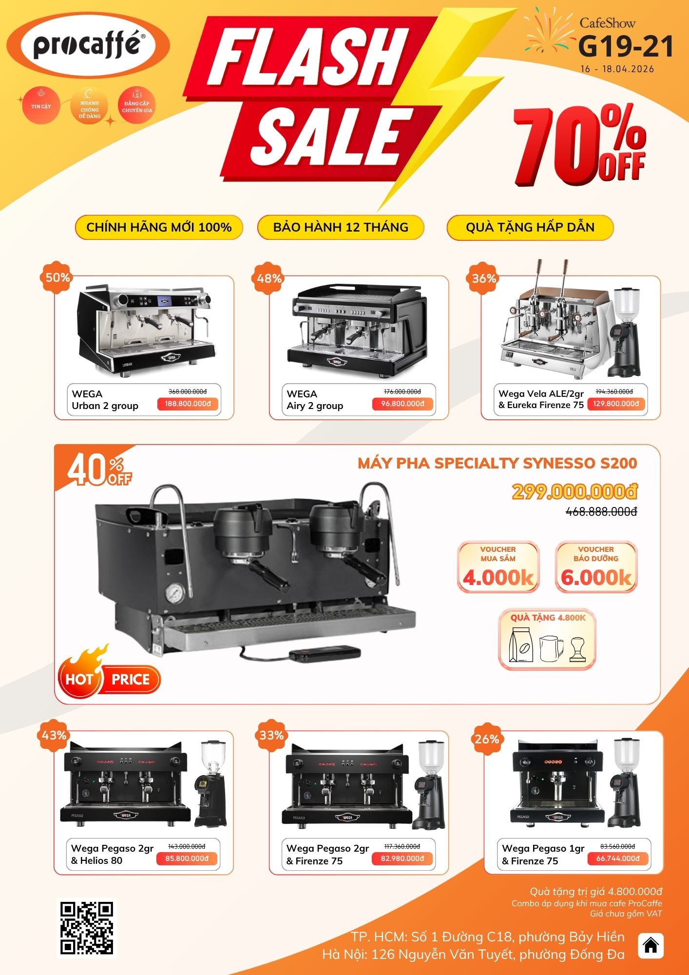 Khuyến mãi combo máy pha cà phê chuyên nghiệp