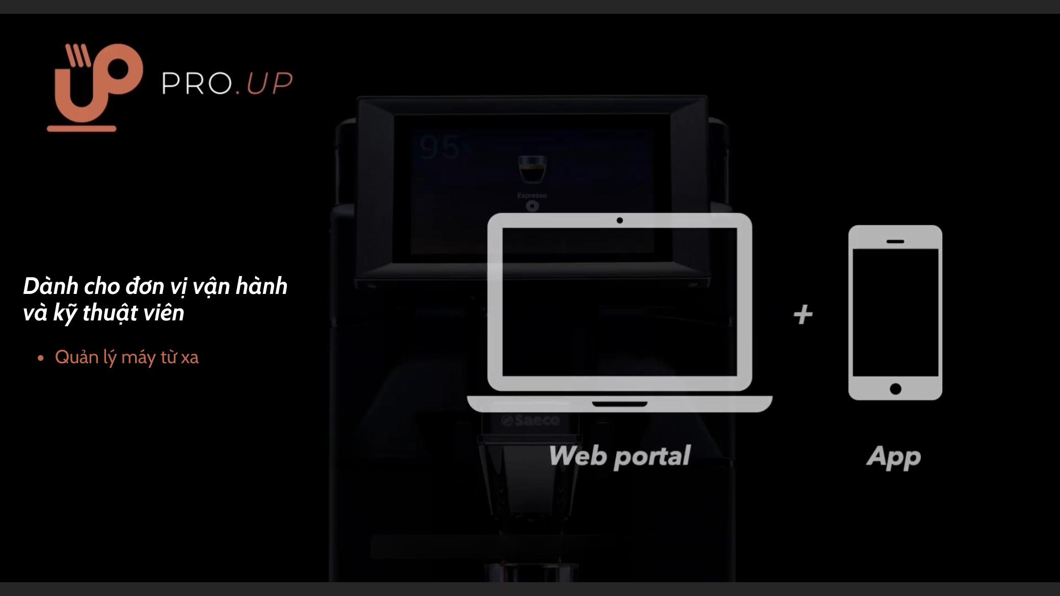 Quản lý máy pha cà phê tự động Saeco Royal và Magic từ xa với app