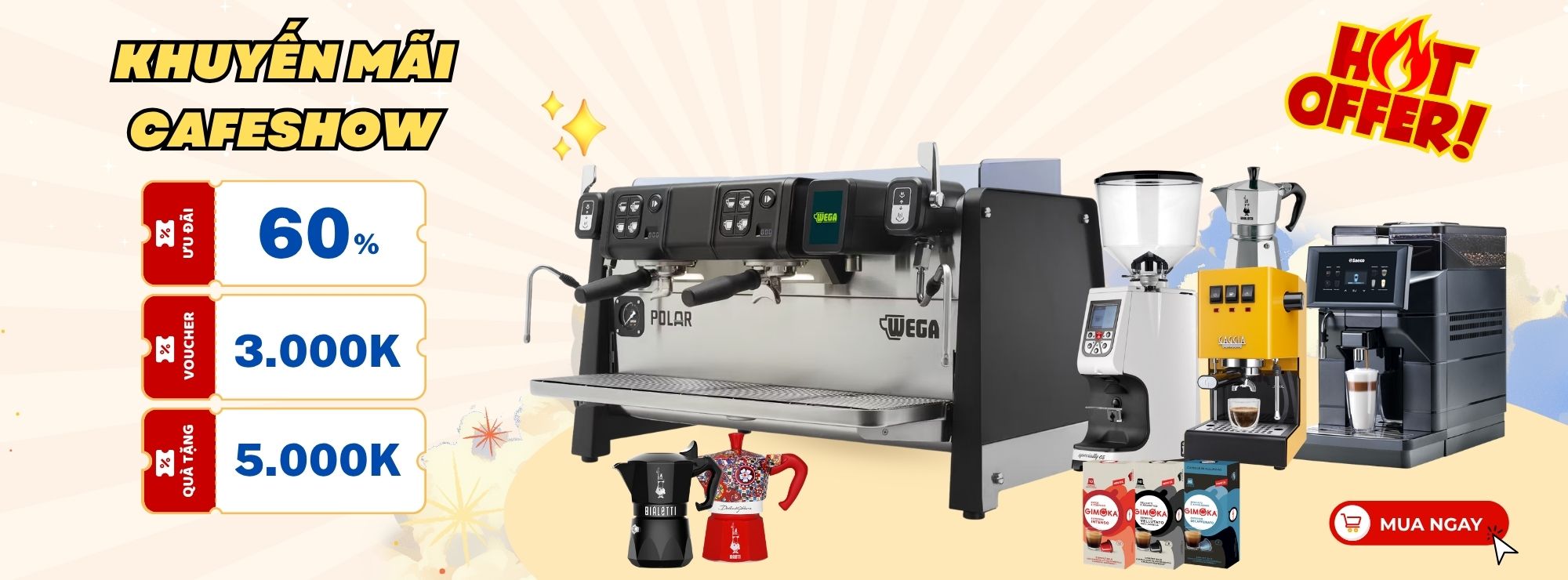 ProCaffe khuyến mãi máy pha cà phê